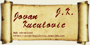 Jovan Kuculović vizit kartica